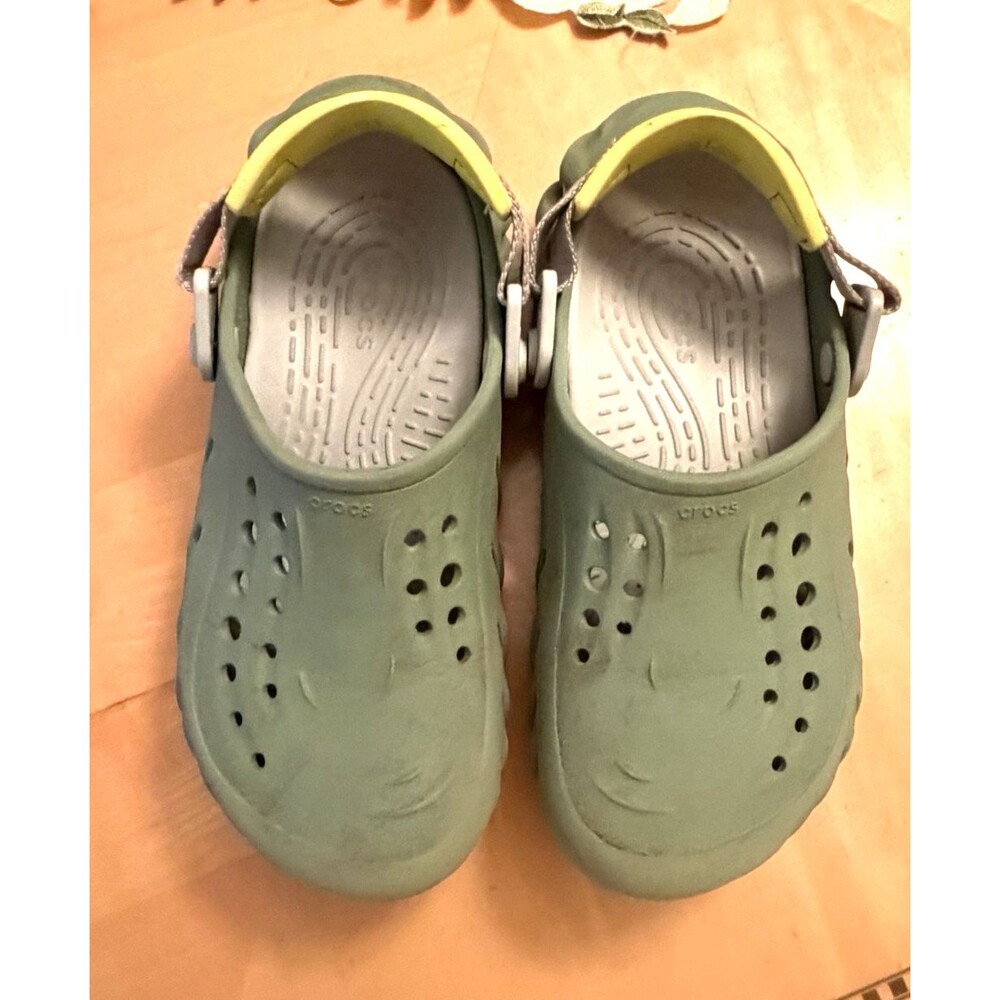 Crocs Echo Clog Kids Juniors Youth Size 4 Moss Green Beach Summer Sandals